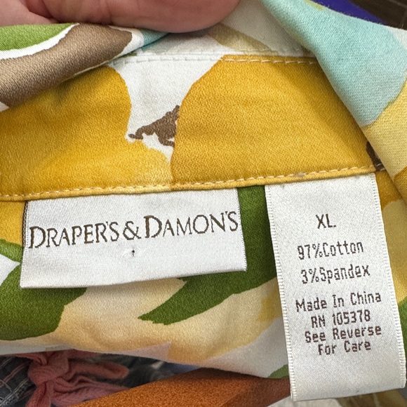 Drapers & Damons Floral Cotton Stretch Jacket Blazer – Yellow Green – XL - Picture 3 of 4